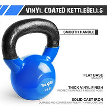 Load image into Gallery viewer, Yes4All Vinyl Coated Kettlebell Weights Set – Great for Full Body Workout and Strength Training – Vinyl Kettlebell 10 lbs