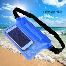 Load image into Gallery viewer, HEETA 2-Pack Waterproof Pouch, Screen Touch Sensitive Waterproof Bag with Adjustable Waist Strap - Keep Your Phone and Valuables Dry - Perfect for Swimming Diving Boating Fishing Beach, Black & Blue