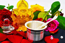 Load image into Gallery viewer, Pure Silver Panchapatra Set, With Pali Achmani, Net Weight 38-40 Grams Approx For Gangajal Charnamrit Prasad, Hallmark Certified Silver Puja Article