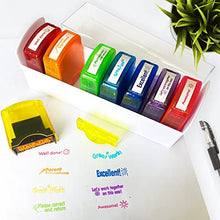 Load image into Gallery viewer, Bertiveny Teacher Stamps for Grading Classroom,Parent Signature Self-Inking Teacher Stamp Set School Supplies Stamps for Homework Reward with 8 pcs Teacher Supplies for Classroom Elementary(Rainbow)
