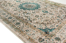 Load image into Gallery viewer, Well Woven Djemila Medallion Beige/Blue Vintage Persian Floral Oriental Area Rug 5 x 7 (5'3" x 7'3") Distressed Modern Shabby Chic Thick Soft Plush