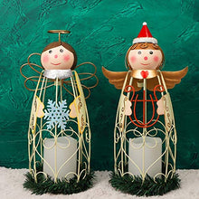 Load image into Gallery viewer, Juegoal Christmas Angel LED Candle Lantern Lights Battery Operated Lighted Christmas Table Decorations Xmas Holiday Party Decor, Set of 2