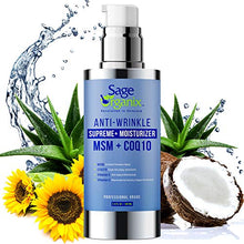 Load image into Gallery viewer, Sage Organix Anti Aging Supreme Moisturizer Cream + Vit C, CoQ10, MSM, HA & Glycolic, Organic Natural Collagen Boosting Firming Hydrating Face & Body Cream, A Day/Night Anti Wrinkle Cream