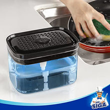 Load image into Gallery viewer, MR.SIGA Dish Soap Dispenser for Kitchen,2 in 1 Premium Soap Dispenser and Sponge Holder, Dishwashing Soap Pump Dispenser for Kitchen Countertop, Black