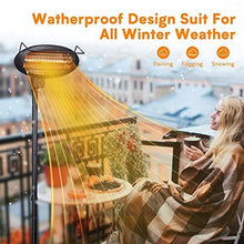 Load image into Gallery viewer, Outdoor Patio Heater - 1500W Adjustable Outdoor Electric Heater with 3 Level Heating Modes, Outdoor Heater with 3s Fast Heating Up, Waterproof & Tip-Over Protection, Garden, Balcony, Garage Use