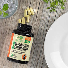 Load image into Gallery viewer, Glucosamine with Chondroitin Turmeric MSM, Triple Strength 2100mg, for Hip, Knee, Joint & Back Comfort - Made in USA - Joint Supplement with Boswellia & Bromelain. Non GMO - 120 Capsules