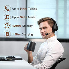 Load image into Gallery viewer, COMEXION Trucker Bluetooth Headset V5.0, Wireless Headset with Noise Canceling&Mute Microphone for Cell Phones, On Ear Bluetooth Headphone with Wireless&Wired Mode for Trucker, Home Office, Skype