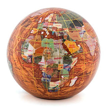 Load image into Gallery viewer, KALIFANO 4" (110 mm) Gemstone Globe Paperweight with Copper Color Opalite Ocean Color