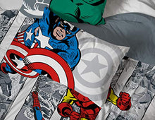 Load image into Gallery viewer, Jay Franco Marvel Avengers Comic Cool 7 Piece Queen Bed Set - Includes Comforter & Sheet Set - Bedding Features Captain America, Spiderman, Iron Man, Hulk, Thor - Super Soft (Official Marvel Product)