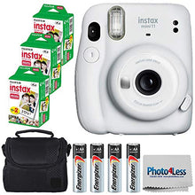 Load image into Gallery viewer, Fujifilm Instax Mini 11 Instant Camera - Ice White (16654798) + 3 Packs Fujifilm Instax Mini Twin Pack Instant Film (16437396) + Batteries + Case + Cloth