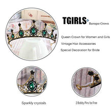 Load image into Gallery viewer, Tgirls Baroque Bride Wedding Queen Crowns and Tiaras Rhinestones Vintage Bridal Pageant Headband for Women
