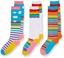 Load image into Gallery viewer, Jefferies Socks Little Girl's Colorful Rainbow Knee High Socks 3 Pair Pack Sockshosiery, Rainbow, X-Small
