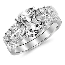 Load image into Gallery viewer, Platinum 2.02 CTW Classic Prong Set Bridal Set With Wedding Band and Diamond Engagement Ring w/ 1.01 Ct GIA Certified Cushion Cut F-G Color VS2 Clarity Center