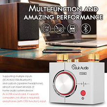 Load image into Gallery viewer, Bluetooth 5.0 Power Amplifier 2 Channel Stereo Mini Hi-Fi Integrated Amp 2.0 Wireless Audio Receiver for Home Speakers Headphone 50W x 2 with USB (Nobsound Tone, Silver)