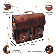 Load image into Gallery viewer, Handmade World Leather Messenger Bag 16 Inch Brown Air cabin Briefcase Leather Cross body Shoulder Large Laptop School bag (12" X 16")