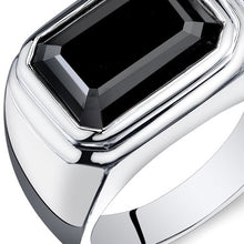 Load image into Gallery viewer, Mens 7.00 Carats Black Onyx Octagon Ring Sterling Silver Size 10