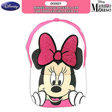 Load image into Gallery viewer, Disney girls Toddler Hat For girl’s ages 2-7 Minnie Mouse Kids Baseball Cap, Pink/White, 2-4T US