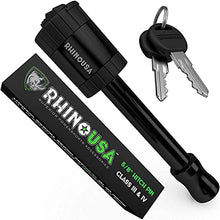 Load image into Gallery viewer, Rhino USA Trailer Hitch Lock - Patented 5/8" Locking Receiver Pin for Class III IV Hitches - Weatherproof Anti-Theft Lockable Pin with Dust, Mud & Gunk Protection - Used to Tow Truck, Boat, Bike