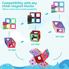 Load image into Gallery viewer, Rurvale Magnetic Blocks Building Tiles Set Learning Magnet Kit STEM Construction Montessori Inspirational Educational Imagination Toys for Kids Ages 3 4 5 6 7 Year Old Boys Girls Gifts