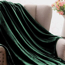 Load image into Gallery viewer, Exclusivo Mezcla Large Flannel Velvet Plush Throw Blanket - 50" x 70" (Forest Green)