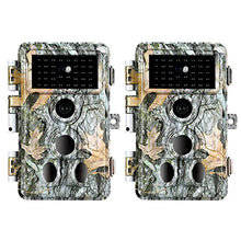 Load image into Gallery viewer, 2-Pack Game Trail Deer Cameras No Glow 90ft Night Vision 24MP Picture 1296P H.264 MP4 Video Motion Activated Waterproof 0.1S Trigger Speed Photo & Video Model for Hunting Wildlife or Home Surveillance