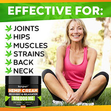 Load image into Gallery viewer, Natural Hemp Cream with MSM, Arnica, Emu Oil, Aloe Vera, Turmeric - Effective Discomfort Elimination for Joints, Hips, Back, Neck, Knees, Elbows, Fingers - Maximum Potency Hemp Oil Extract Gel, 4 oz