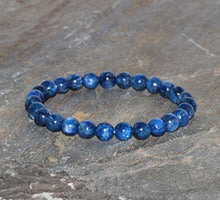 Load image into Gallery viewer, Kyanite Beaded Bracelet Handmade 6mm Dainty Kyanite Gemstone Bracelet Grade AAA Kyanite Deep Blue Bracelet Unisex Bracelet Stacking Bracelet