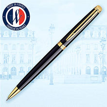 Load image into Gallery viewer, Waterman Hemisphere Black Ballpoint Pen GT, Medium Tip, Blue Ink