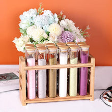 Load image into Gallery viewer, Tzerotone Bamboo Spice Rack with Empty Round Spice Jars Sets - Farmhouse Seasoning Organizer for Countertop Cabinet Kitchen Pantry - Included 5oz 12 Pcs Glass Spice Containers with Lids and 1 Pcs Standing Spice Holder