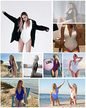 Load image into Gallery viewer, Santulu Women's One Piece Swimsuit Sexy Plunge V-Neck Plus Size Bathing Suits High Cut Monokini Black S