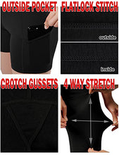 Load image into Gallery viewer, ODODOS High Waist Out Pocket Yoga Short Tummy Control Workout Running Athletic Non See-Through Yoga Shorts,Black,X-Large