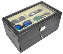 Load image into Gallery viewer, ADTL 3 Gifts for Free 12 Grids Double-Layer Black PU Leather Organizer Sunglass Eyewear Storage Box