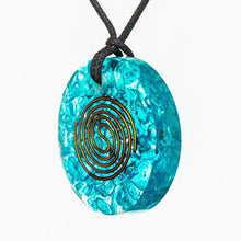 Load image into Gallery viewer, Pura Esprit Orgonite Orgone Pendant- Handmade Aquamarine Orgone Energy Generator Chakra Healing Natural Crystal Pendant Necklace for – Emf Protection Reiki Healing Meditation Jewelry