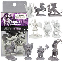Load image into Gallery viewer, SCS Direct 10 pcs Fantasy Creatures Action Figure Playset - Monster Battle Toy Collection (Includes Dragons, Wizards, Orcs, and More) - Perfect for Roleplaying and D&D Gaming