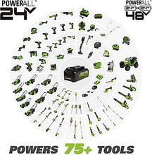 Load image into Gallery viewer, Greenworks 48V 20" Brushless Cordless Self-Propelled Lawn Mower + 24V Brushless Drill / Driver, (2) 5.0Ah USB Batteries (USB Hub) and Dual Port Rapid Charger Included (2 x 24V)
