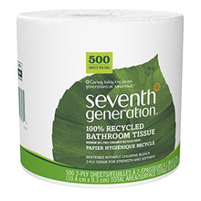 Load image into Gallery viewer, Seventh Generation White Toilet Paper 2-ply 100% Recycled Paper, 500 sheets, Pack of 60
