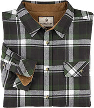 Load image into Gallery viewer, Legendary Whitetails Men's Standard Buck Camp Flannel Shirt, Mountain Charcoal Plaid, XX-Large