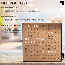 Load image into Gallery viewer, Sharper Image Light Up Electronic Word Clock, Copper Finish with LED Light Display, USB Cord and Power Adapter, 7.75in Square Face, Unique Contemporary Home and Office Decor