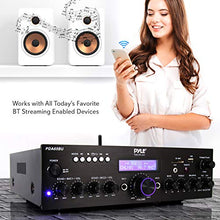 Load image into Gallery viewer, Wireless Bluetooth Power Amplifier System - 200W Dual Channel Sound Audio Stereo Receiver w/ USB, AUX, MIC IN w/ Echo, Radio - For Home Theater Entertainment via RCA, Studio Use - Pyle PDA65BU,Black