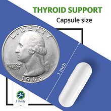 Load image into Gallery viewer, Thyroid Support Supplement with Iodine - Energy & Focus Formula - Vegetarian & Non-GMO - Vitamin B12 Complex, Zinc, Selenium, Ashwagandha, Copper, Coleus Forskohlii, & More 30 Day Supply