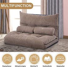 Load image into Gallery viewer, Merax Floor Sofa Bed Adjustable Sleeper Bed Sofa Couches Living Room Furniture (Light Brown)