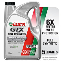 Load image into Gallery viewer, Castrol GTX Full Synthetic 0W-20 Motor Oil, 5 Quart Jug (Pack of 3)