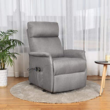 Load image into Gallery viewer, Giantex Power Lift Massage Recliner Chair for Elderly, Soft Fabric Sofa Chair, Heavy Padded Cushion, Remote Control, Home Theater Seating, Leisure Lounge w/Side Pocket, Living Room Office (Grey)