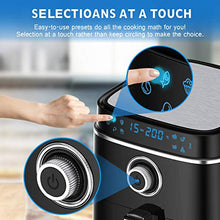 Load image into Gallery viewer, LC POWER Air Fryer,Large Electric Hot Air Fryers Oven Oilless Cooker(Recipe book),Bake Roast Reheat Deep Fryer,LED Digital Touch Screen,8 Cooking Presets,Nonstick Square Frying Pot with Preheat & Shake Reminder,Auto Shut-off and Memory Function,1500W,4.0