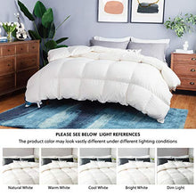 Load image into Gallery viewer, Bedsure 100% Cotton Down Comforter Full/Queen Size (88x88 inches) - Down and Feather Quilted Comforter, 50 OZ 700 Fill Power Washable All Season Bed Comforter - White Duvet Insert with Corner Tabs