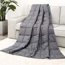 Load image into Gallery viewer, joybest King Size Weighted Blanket 30 lbs 80"x87" Soft Comfortable Breathable 100% Cotton Heavy Blanket Washable with Glass Beads for Adult Man Woman Couples and King Queen Size Beds Grey
