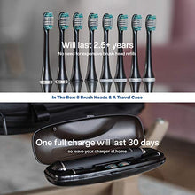 Load image into Gallery viewer, AquaSonic Black Series Ultra Whitening Toothbrush - 8 DuPont Brush Heads & Travel Case Included - Ultra Sonic 40,000 VPM Motor & Wireless Charging - 4 Modes w Smart Timer - Modern Electric Toothbrush