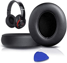 Load image into Gallery viewer, SoloWIT Replacement Ear Pads Cushions for Beats Studio 2 & Studio 3 Wired & Wireless Headphones, Earpads with Soft Protein Leather, Noise Isolation Memory Foam - Black