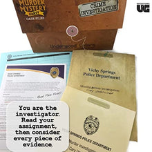 Load image into Gallery viewer, Murder Mystery Party Case Files: Underwood Cellars Unsolved Mystery Detective Case File Game Play Alone, w/ Friends, Family or for Couples Date Night Ages 14+ from University Games , Brown
