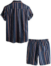 Load image into Gallery viewer, VATPAVE Mens Floral Hawaiian Shirts Short Sleeve Button Down Beach Shirts Suits Medium Navy